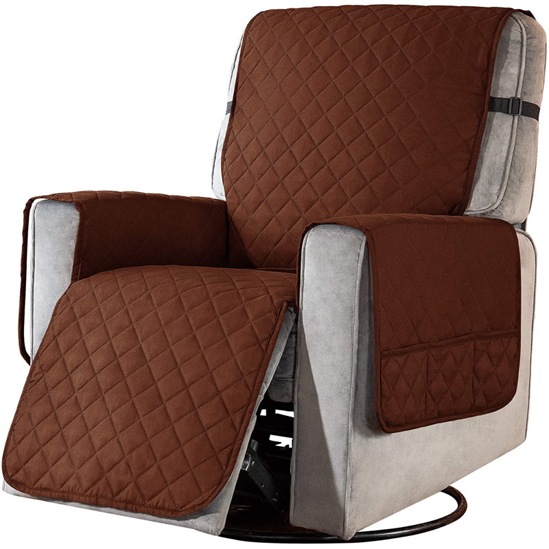 subrtex Quilted Reversible Box Cushion Recliner Slipcover With 6 Side